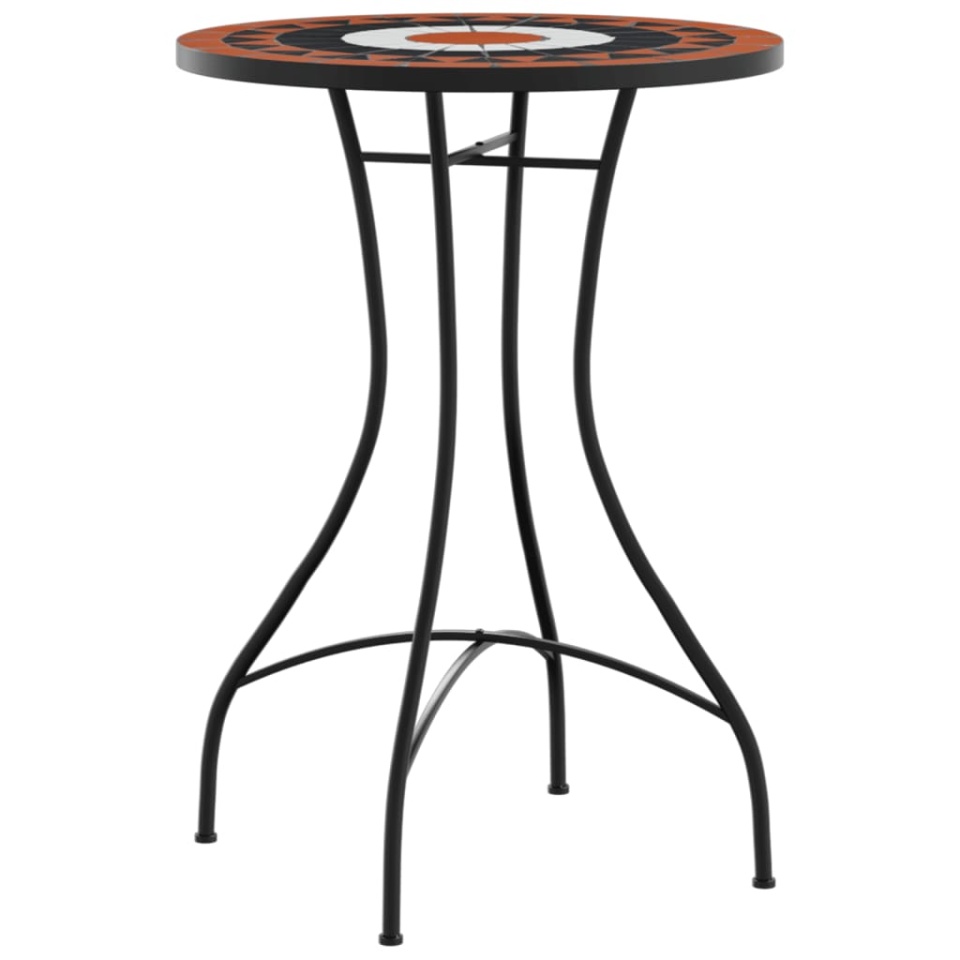 Set de bistro cu mozaic, cărămiziu și alb, fier și ceramică - 2 | YEO