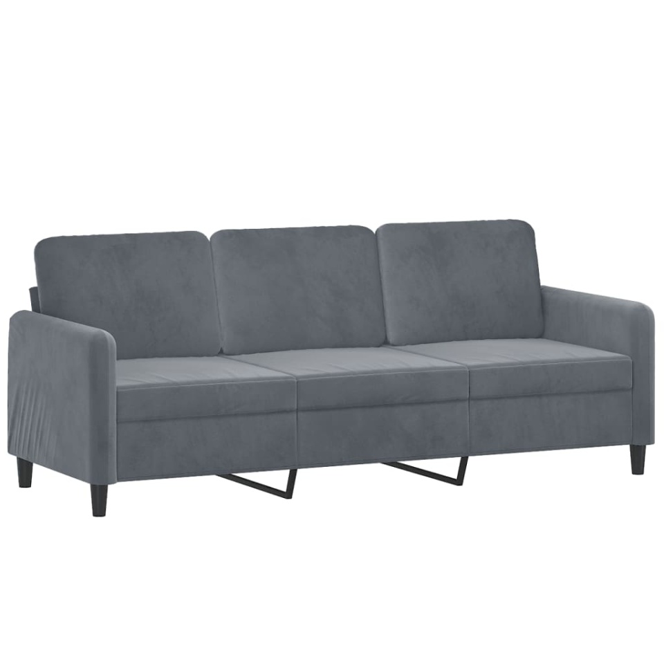 Set de canapele, 3 piese, gri închis, catifea - 3 | YEO