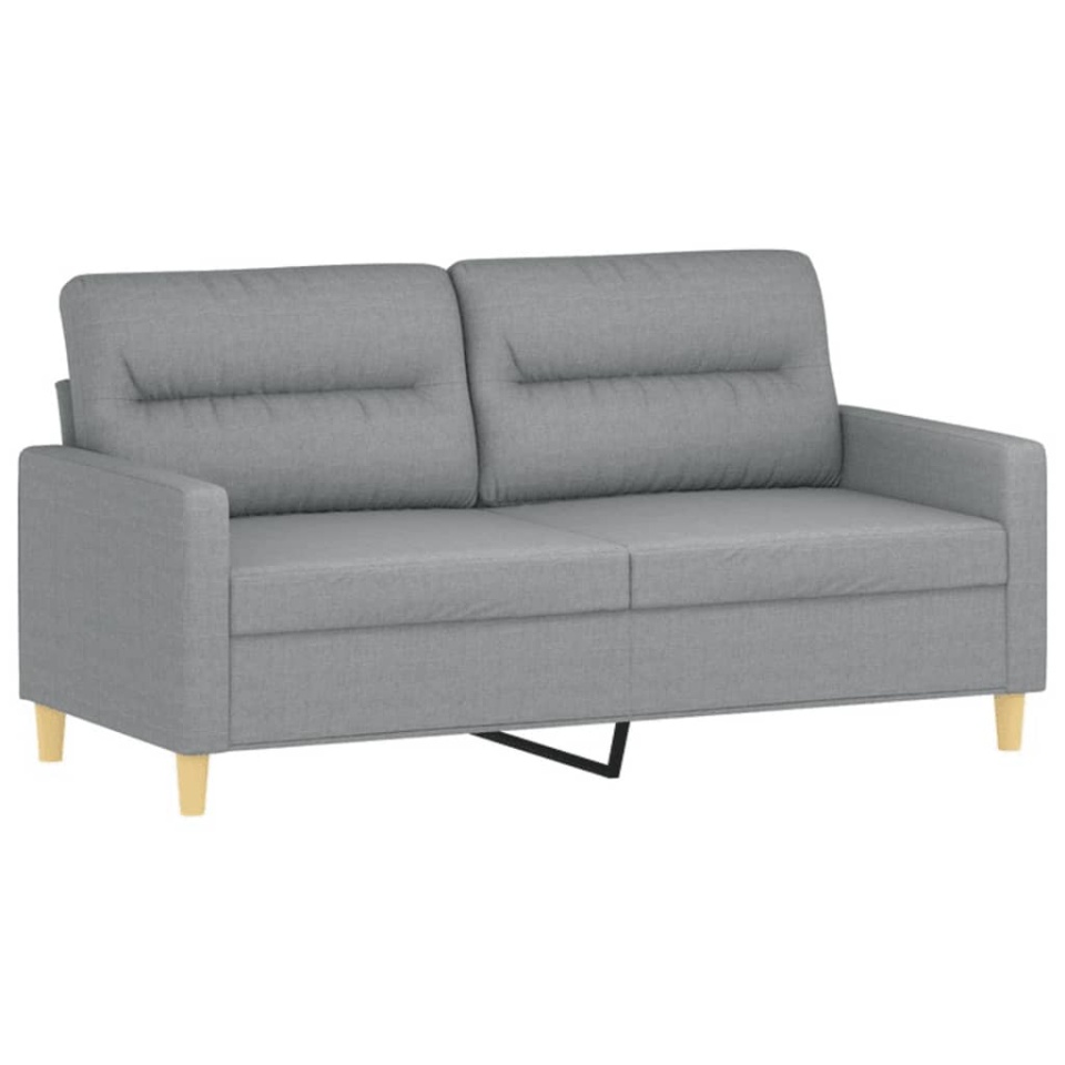 Set de canapele cu perne, 2 piese, gri deschis, textil - 3 | YEO