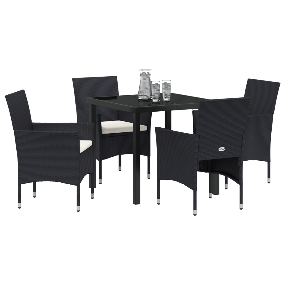 Set de Dining pentru Grădină 5 Piese Negru Poliratan - 2 | YEO