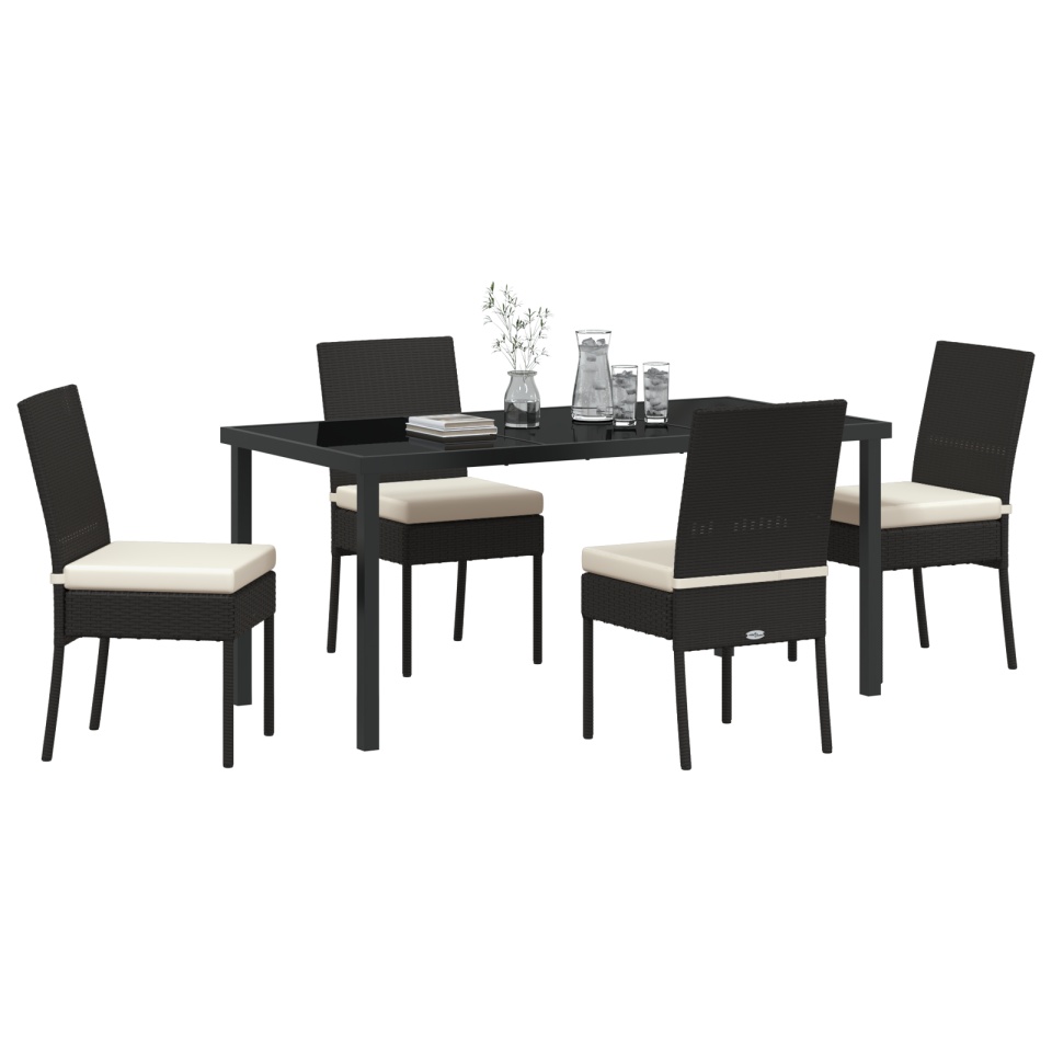 Set de dining pentru grădină 5 Piese Negru Poliratan - 2 | YEO