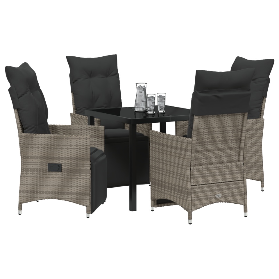 Set de Dining pentru Grădină cu Perne Gri Poliratan - 2 | YEO