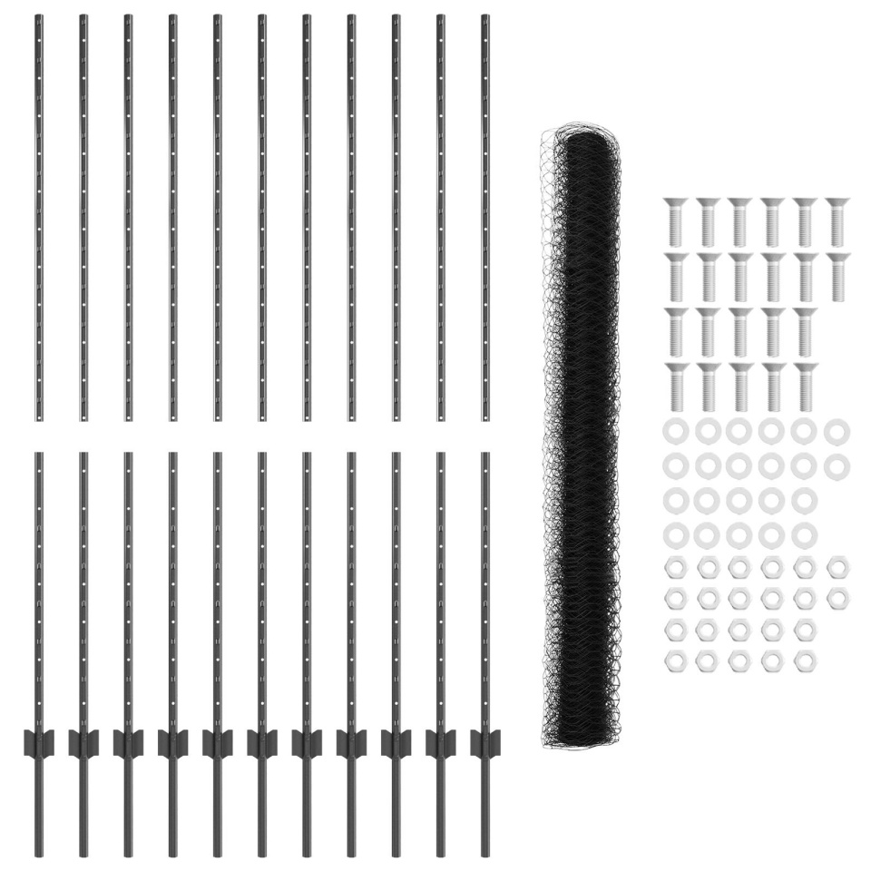 Set de îngrădire grădină Set de 2 Gri Oțel vopsit electrostatic - 3 | YEO