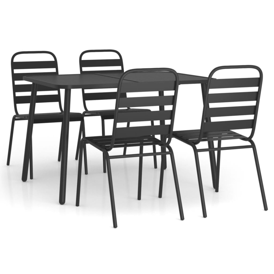 Set de masă pentru grădină, 5 piese, antracit, oțel - 1 | YEO