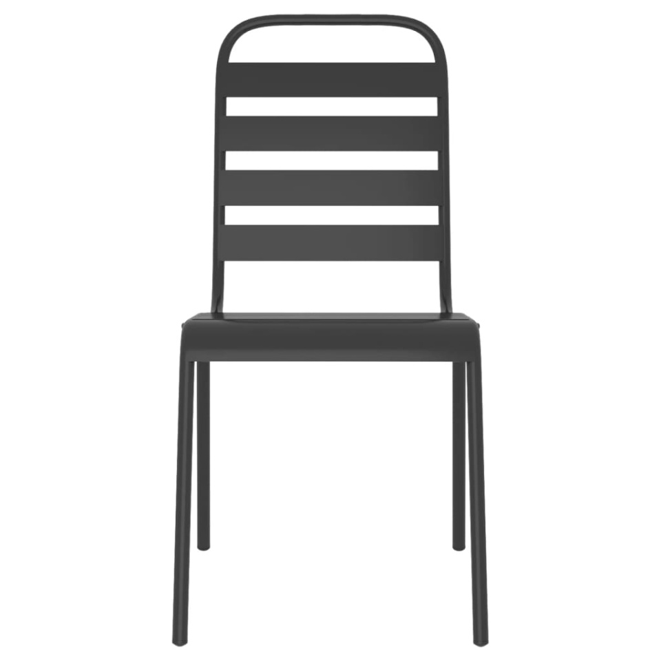 Set de masă pentru grădină, 7 piese, antracit, oțel - 4 | YEO