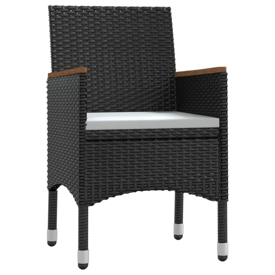 Set de masă pentru grădină, 7 piese, cu perne, negru - 2 | YEO