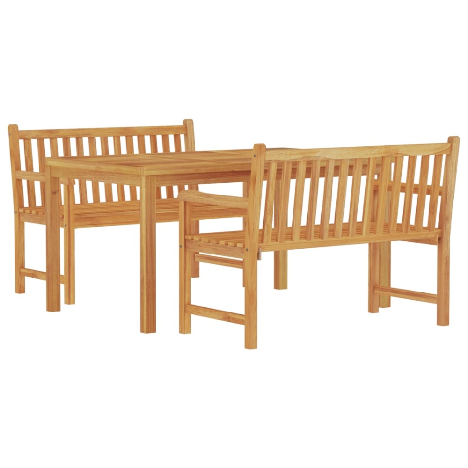 Set de masă pentru grădină, lemn masiv de tec, 3 piese - 2 | YEO