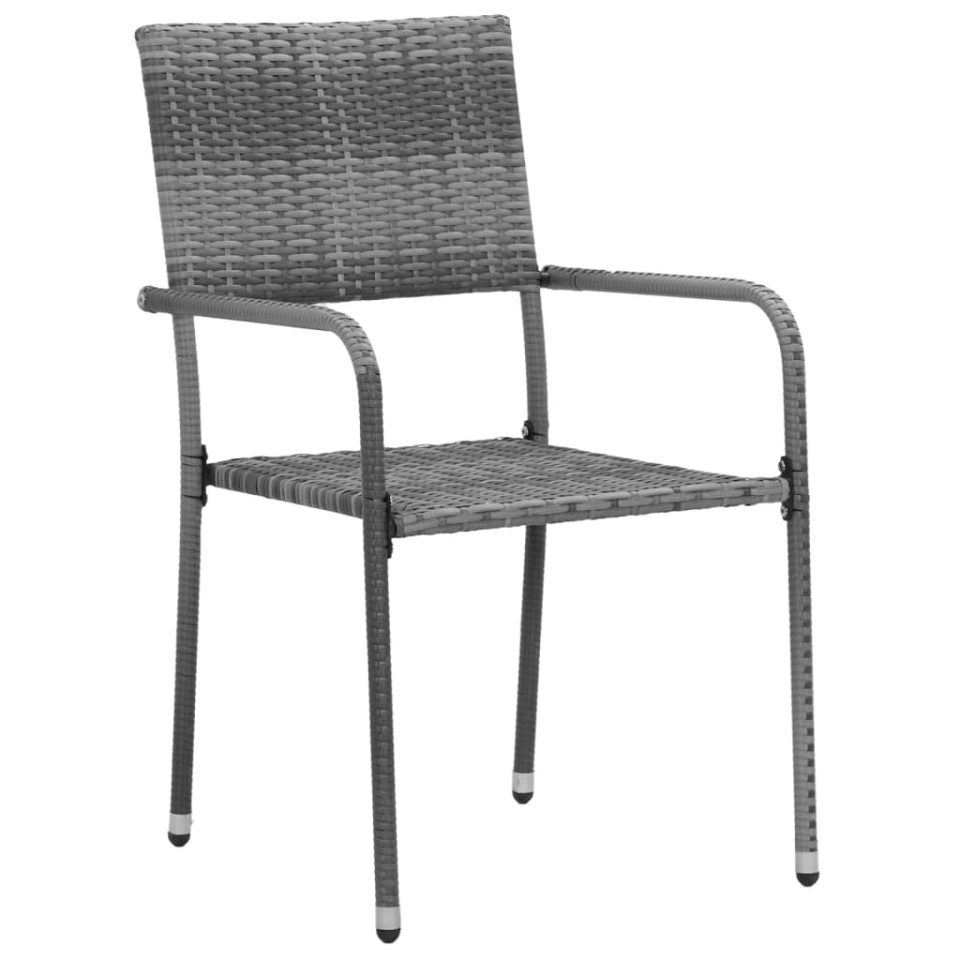 Set de mobilier de exterior, 5 piese, gri, poliratan - 3 | YEO