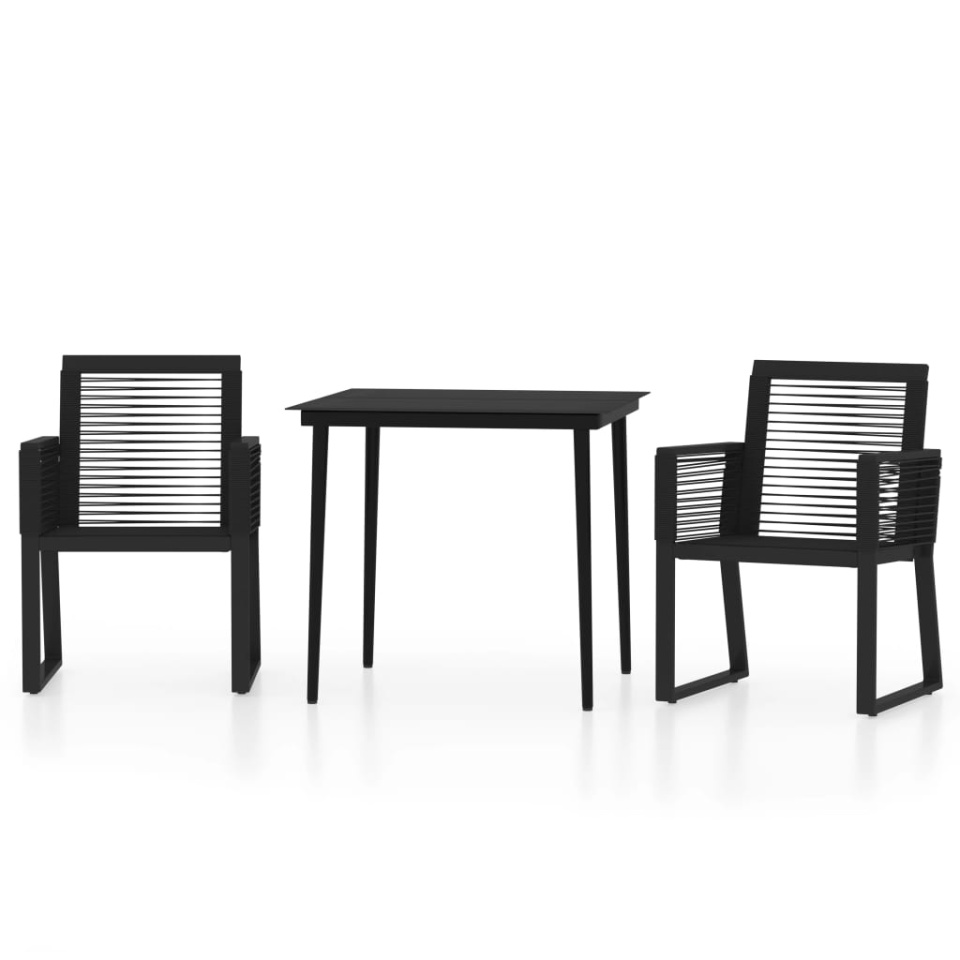 Set de mobilier pentru grădină, 3 piese, negru - 1 | YEO