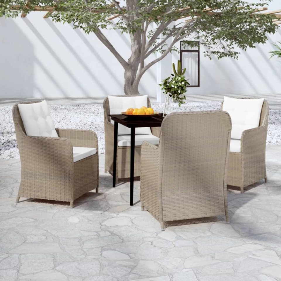Set de mobilier pentru grădină, 5 piese, maro