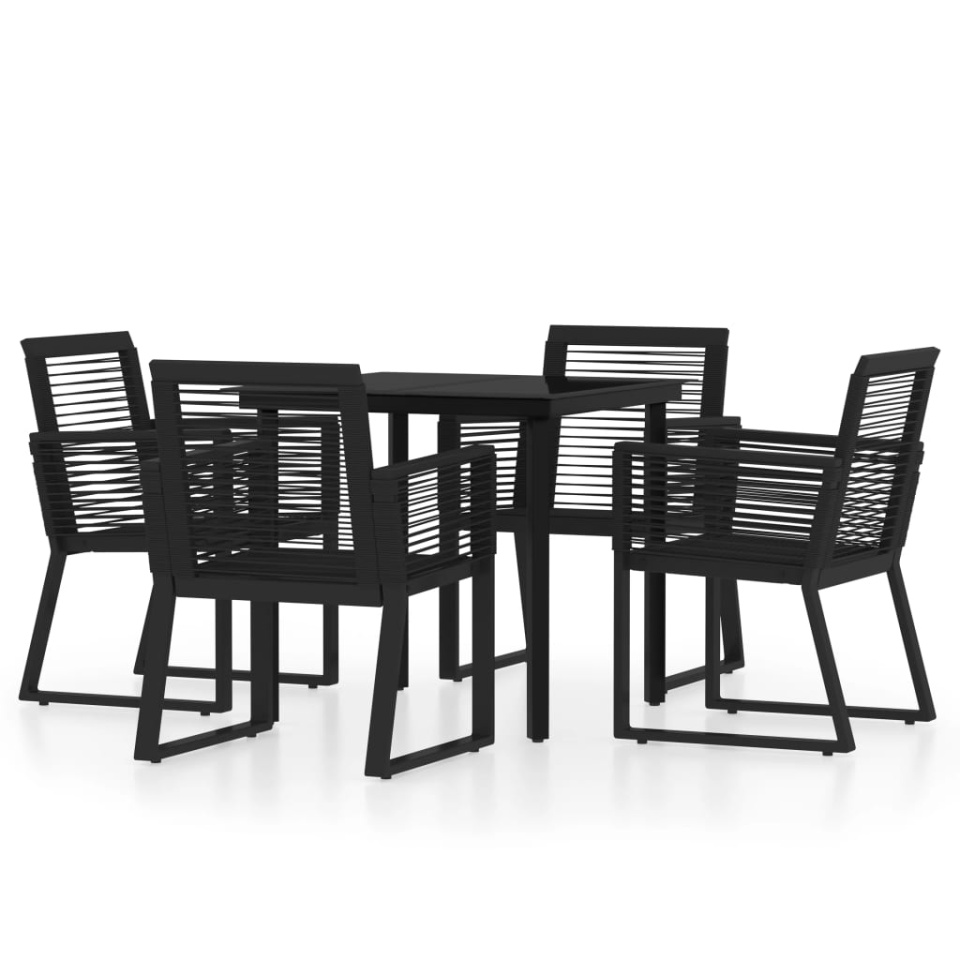 Set de mobilier pentru grădină, 5 piese, negru - 1 | YEO