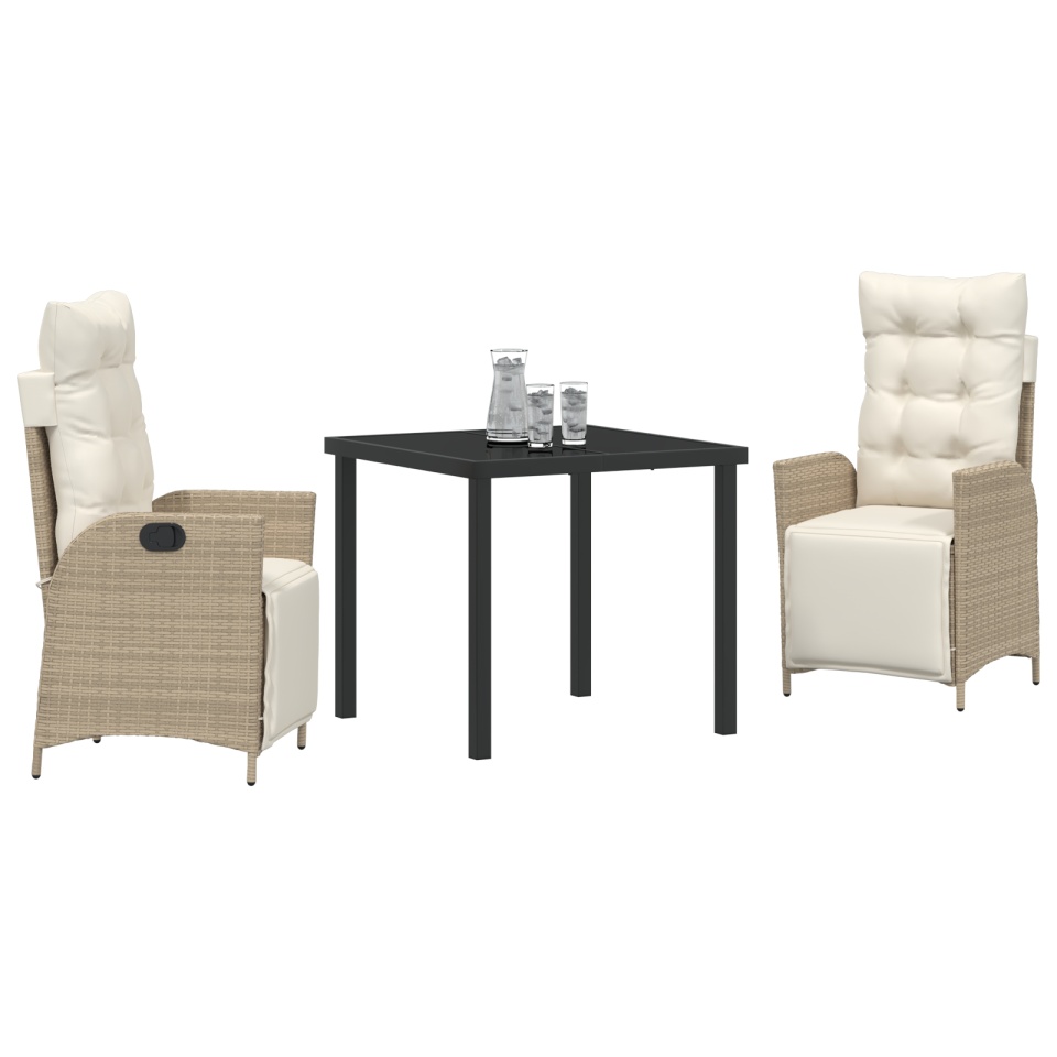 Set de Mobilier pentru Grădină din 3 Piese Bej Ratan Polimeric - 2 | YEO
