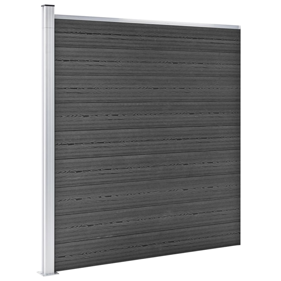 Set de panouri de gard ,WPC , 872x186 cm, negru - 3 | YEO