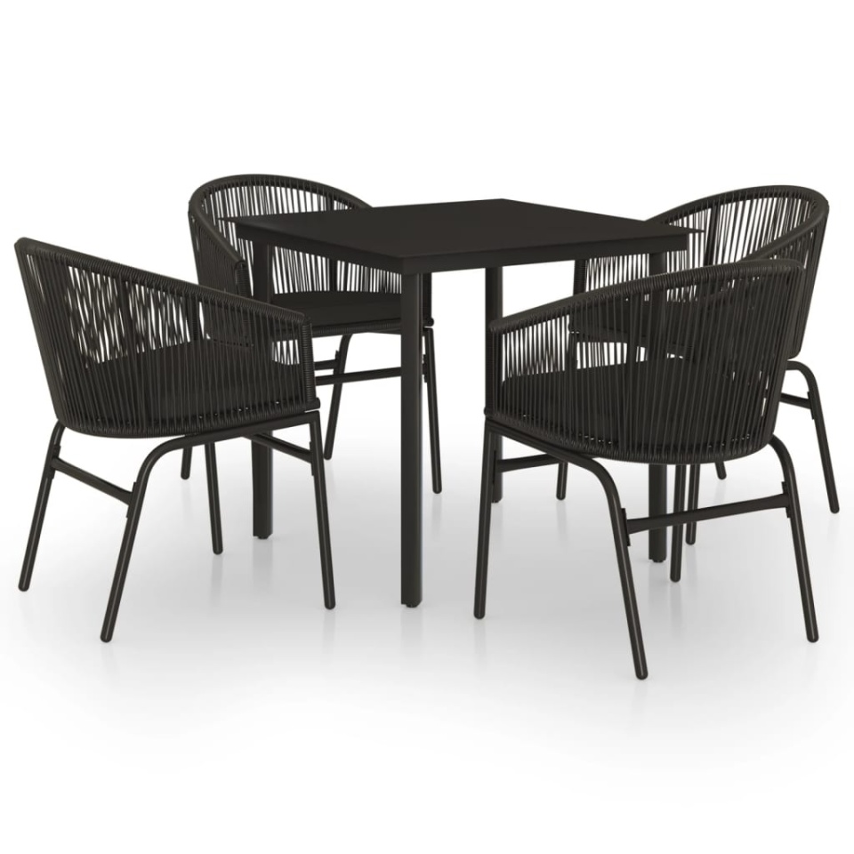 Set de servit masa pentru grădină, 5 piese, negru - 1 | YEO