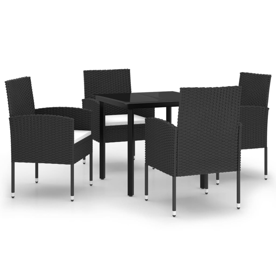 Set de servit masa pentru grădină, 5 piese, negru - 1 | YEO