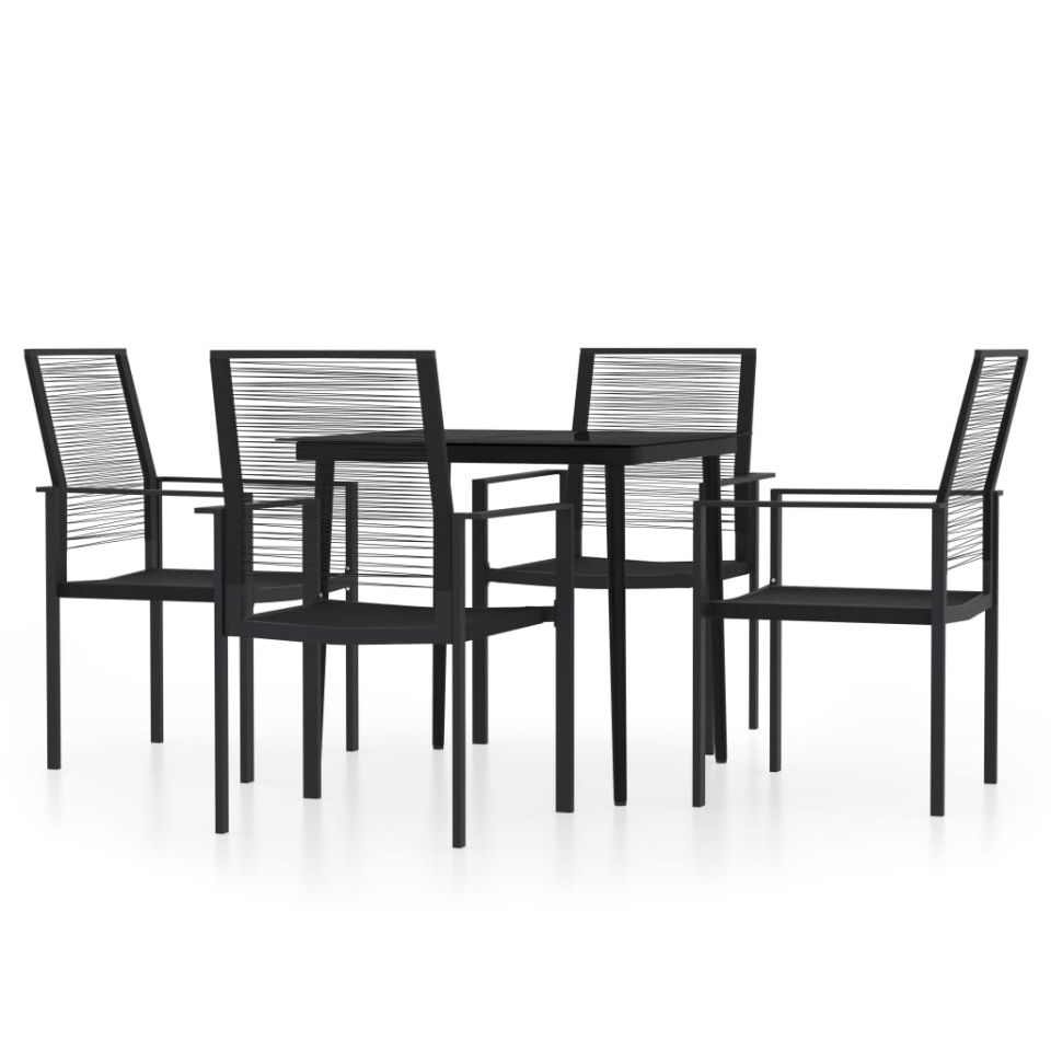 Set de servit masa pentru grădină, 5 piese, negru - 1 | YEO