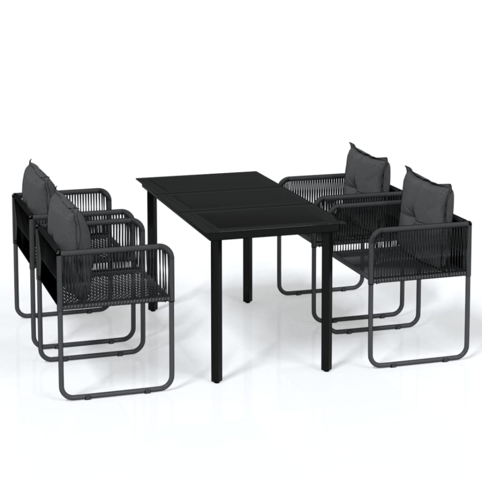 Set de servit masa pentru grădină, 5 piese, negru - 1 | YEO