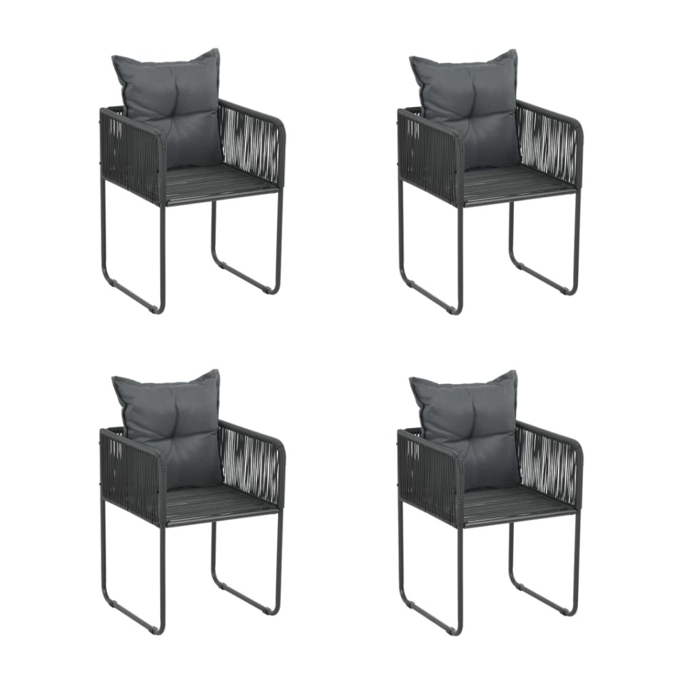 Set de servit masa pentru grădină, 5 piese, negru - 3 | YEO