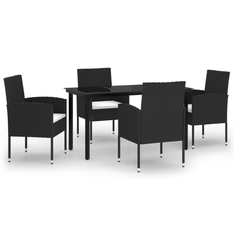 Set de servit masa pentru grădină, 5 piese, negru - 1 | YEO