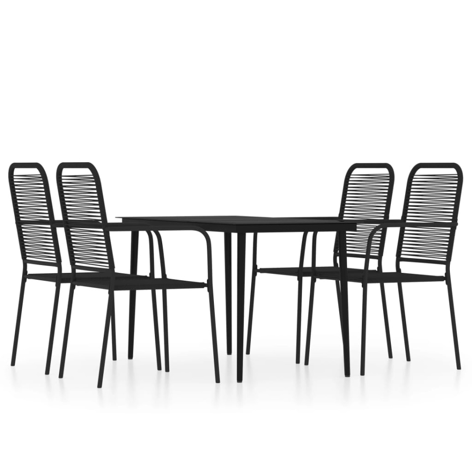 Set de servit masa pentru grădină, 5 piese, negru - 1 | YEO