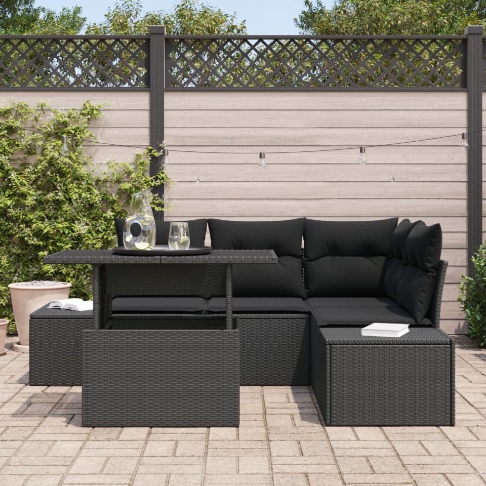 Set de Sofa pentru Grădină Set de 5 Gri Închis - 2 | YEO