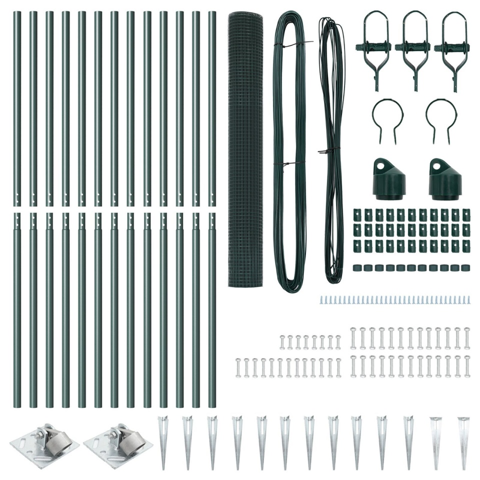 Set de Stâlpi 2 buc Verde Metal și PVC 25 x 1 m Durabil - 3 | YEO