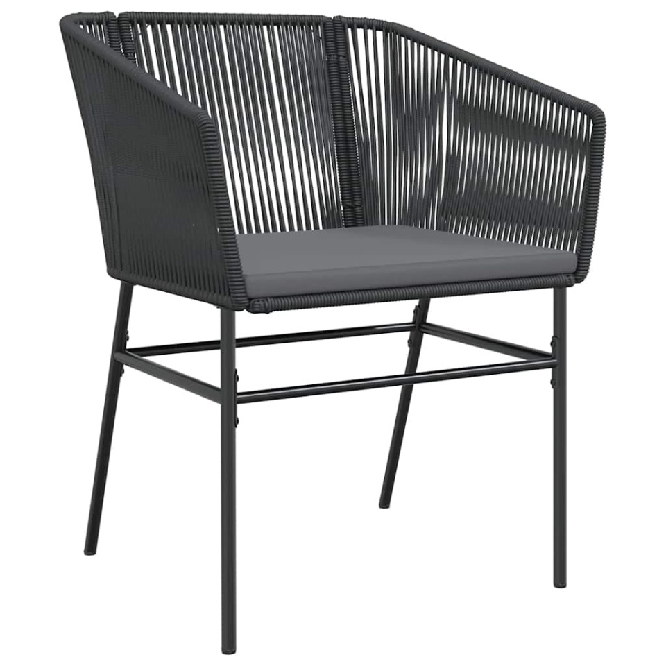 Set de sufragerie de grădină 5 piese neagră Sticlă Poly Rattan - 3 | YEO