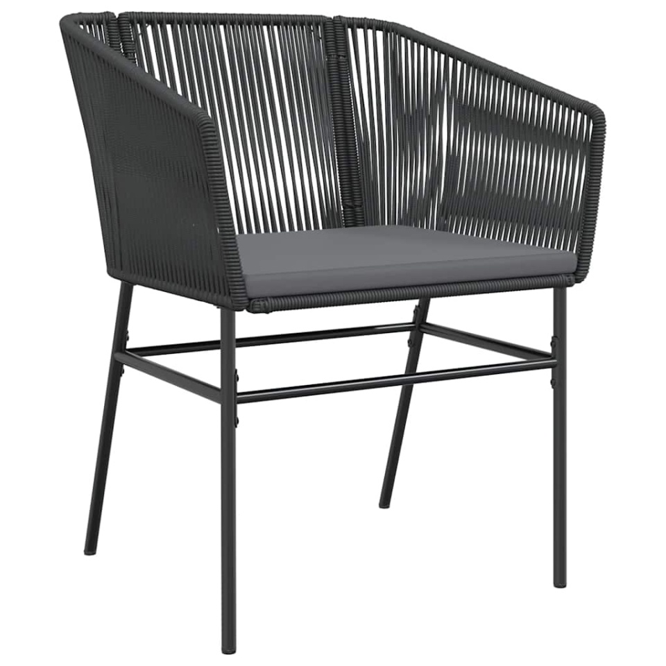 Set de sufragerie de grădină 5 piese neagră Sticlă Poly Rattan - 3 | YEO
