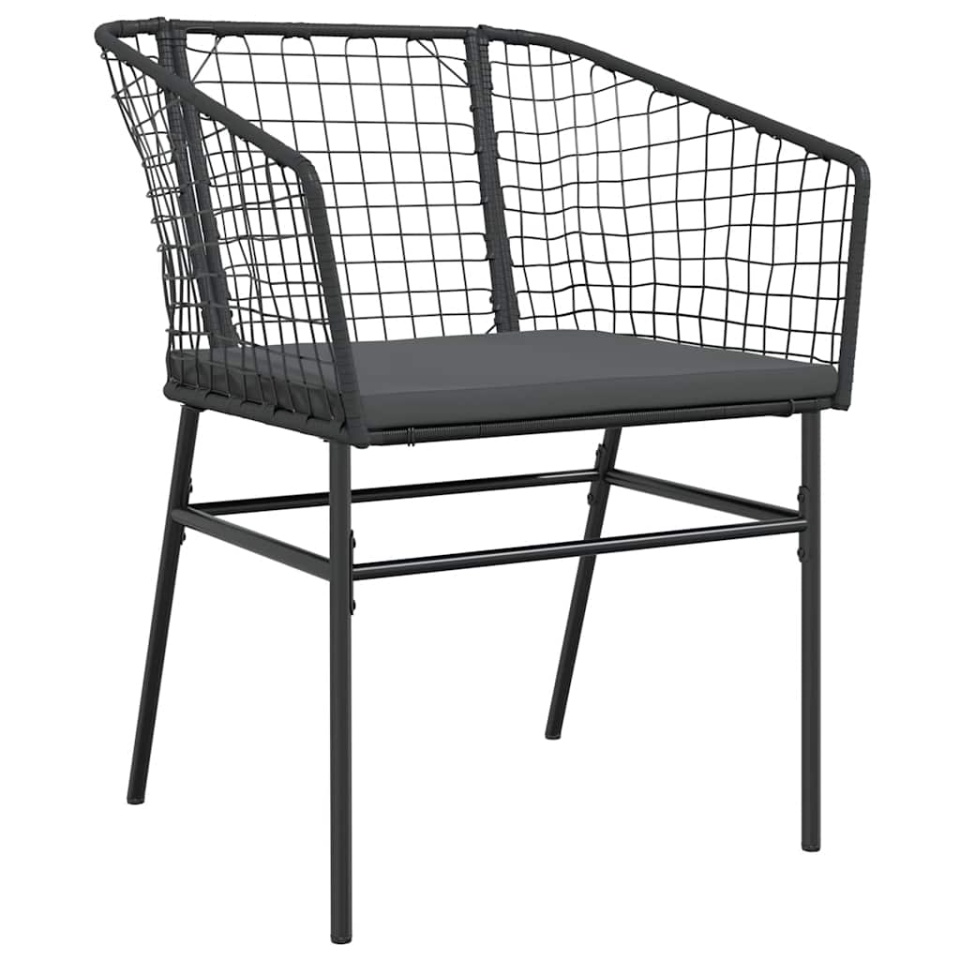 Set de sufragerie de grădină 5 piese neagră Sticlă Poly Rattan - 3 | YEO