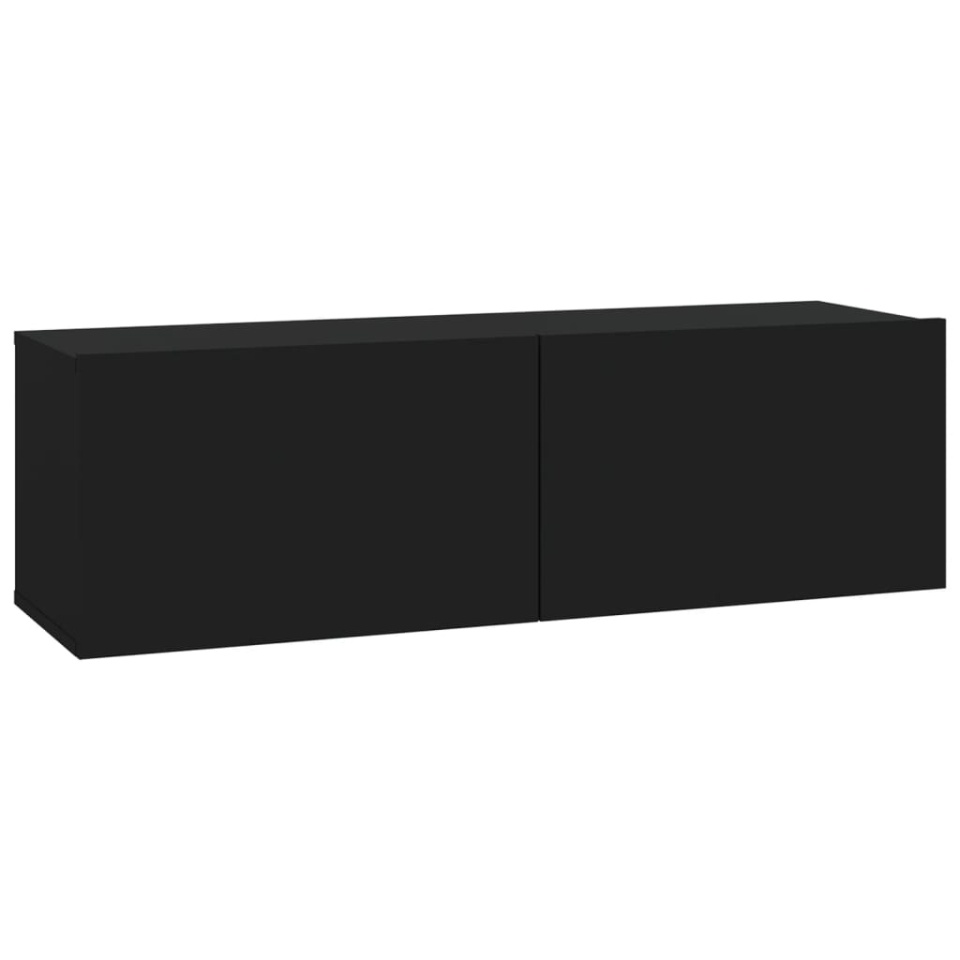 Set dulap TV, 6 piese, negru, lemn prelucrat - 4 | YEO