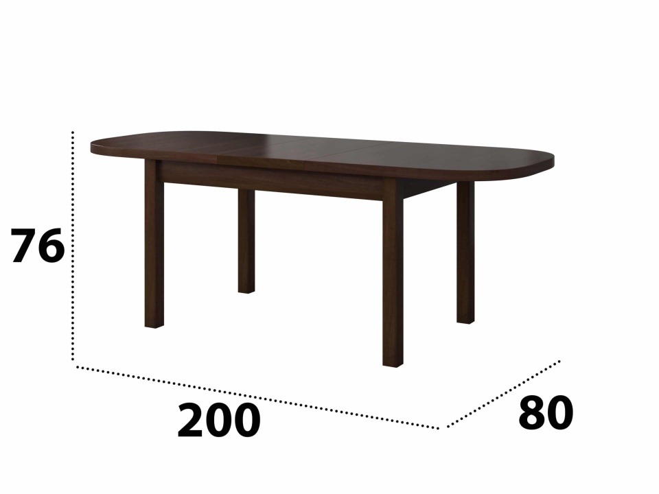 Set masa extensibila 160x200cm cu 4 scaune tapitate, mb-12 venus1 si s-37 boss7 o27a, nuc, lemn masiv de fag, stofa - 3 | YEO