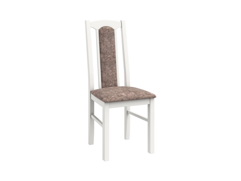 Set masa extensibila jork 250-300x100 cm, lemn masiv alb, cu 12 scaune tapitate stofa maro, s-37 B25B - 3 | YEO