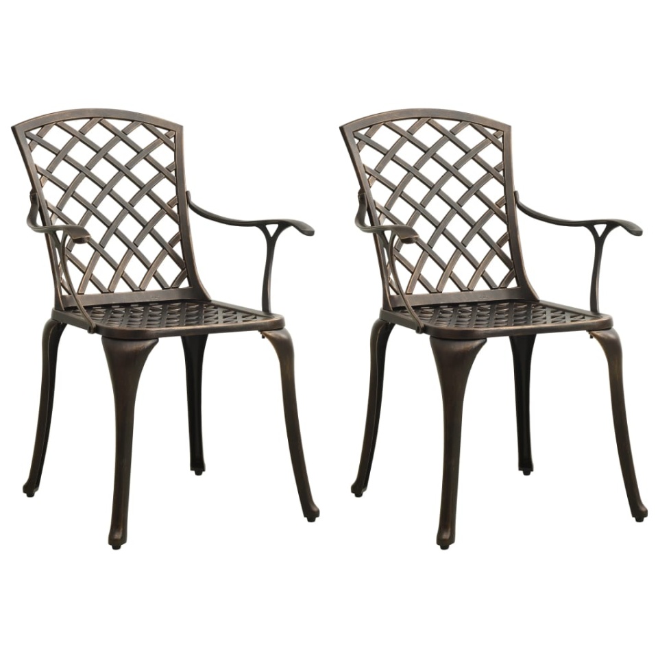 Set mobilier bistro, 3 piese, bronz, aluminiu turnat - 2 | YEO