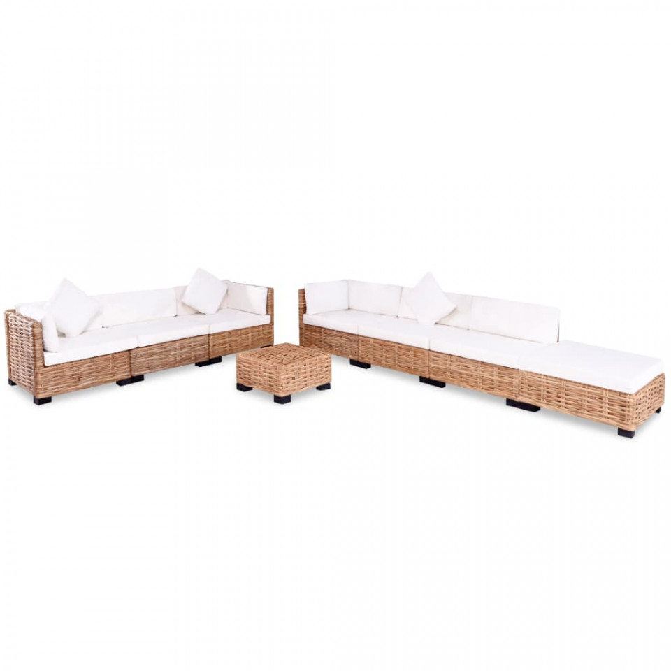 Set mobilier cu canapea 27 piese, culoare naturală, ratan - 1 | YEO
