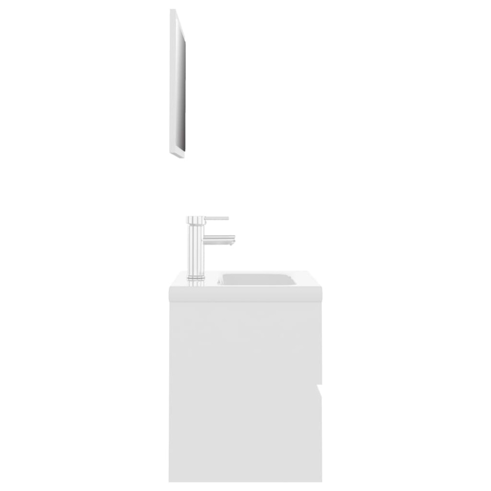 Set mobilier de baie, alb, lemn prelucrat - 3 | YEO
