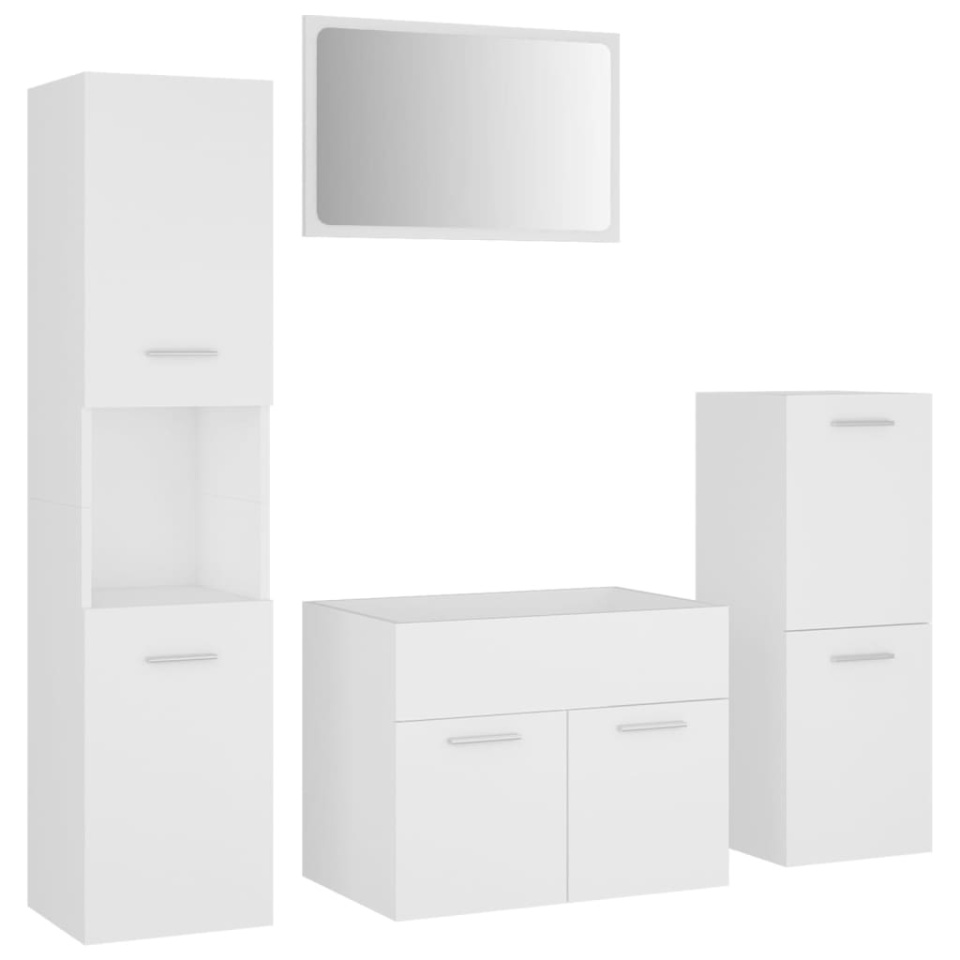 Set mobilier de baie, alb, lemn prelucrat - 1 | YEO
