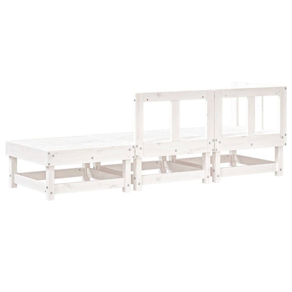 Set mobilier de grădină, 3 piese, alb, lemn masiv de pin - 2 | YEO