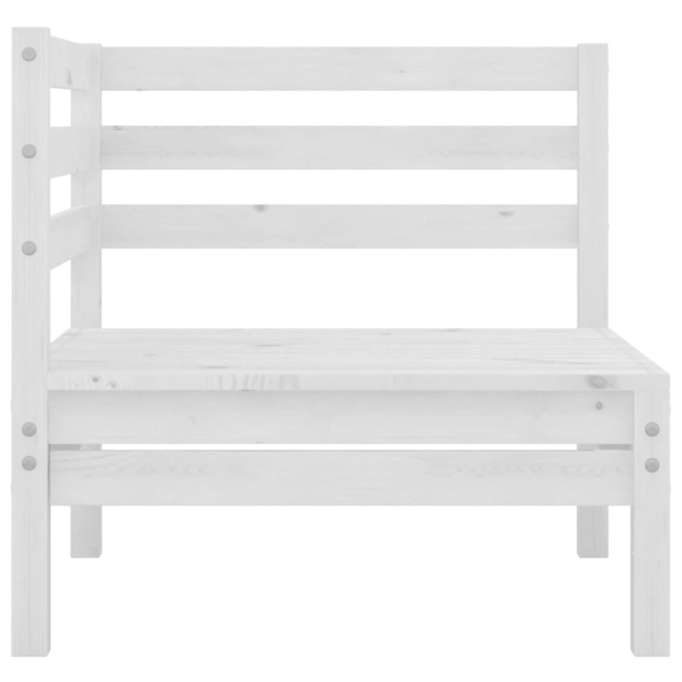 Set mobilier de grădină, 3 piese, alb, lemn masiv de pin - 3 | YEO