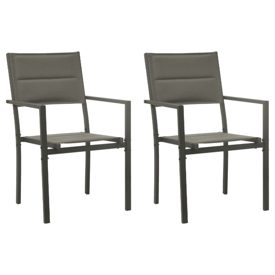 Set mobilier de grădină, 3 piese, negru, textilenă și oțel - 2 | YEO