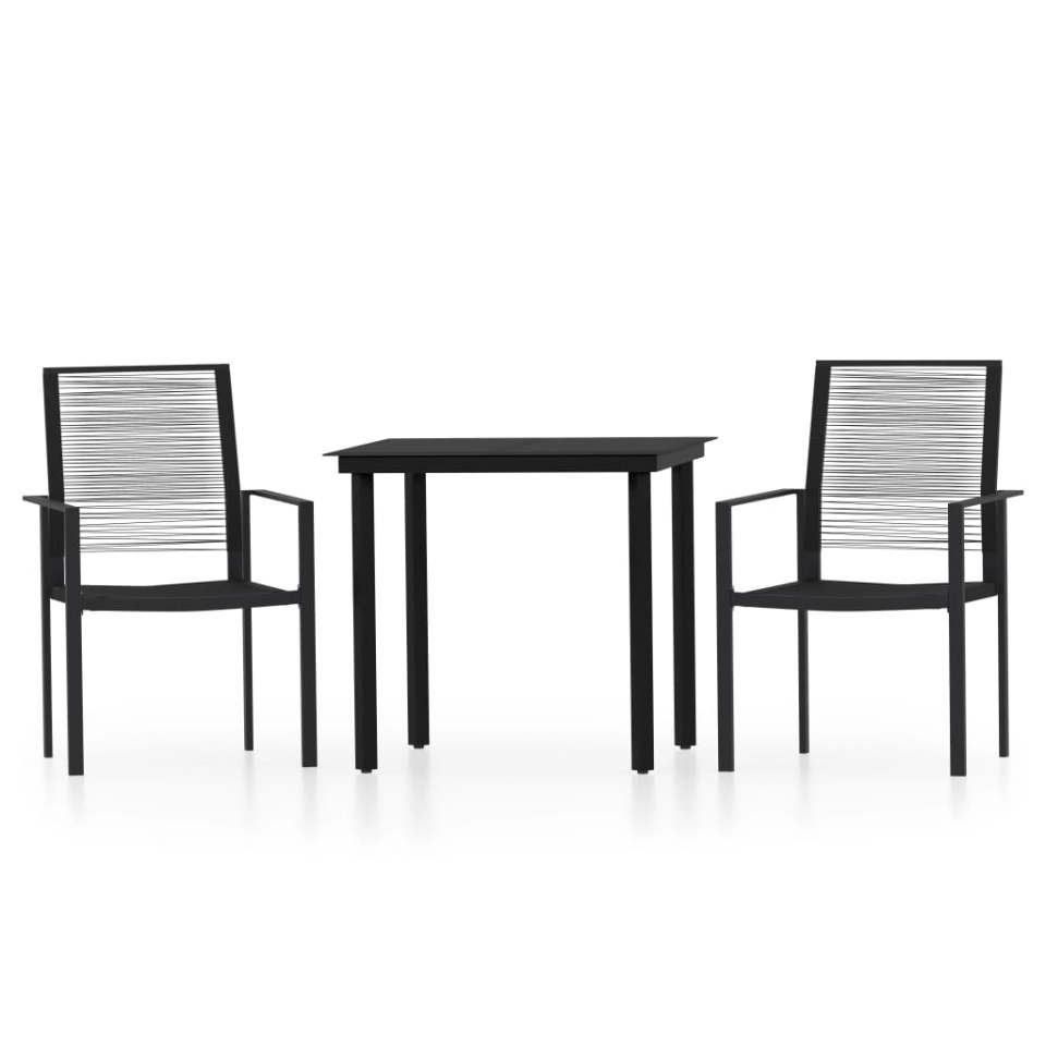 Set mobilier de grădină, 3 piese, negru - 1 | YEO