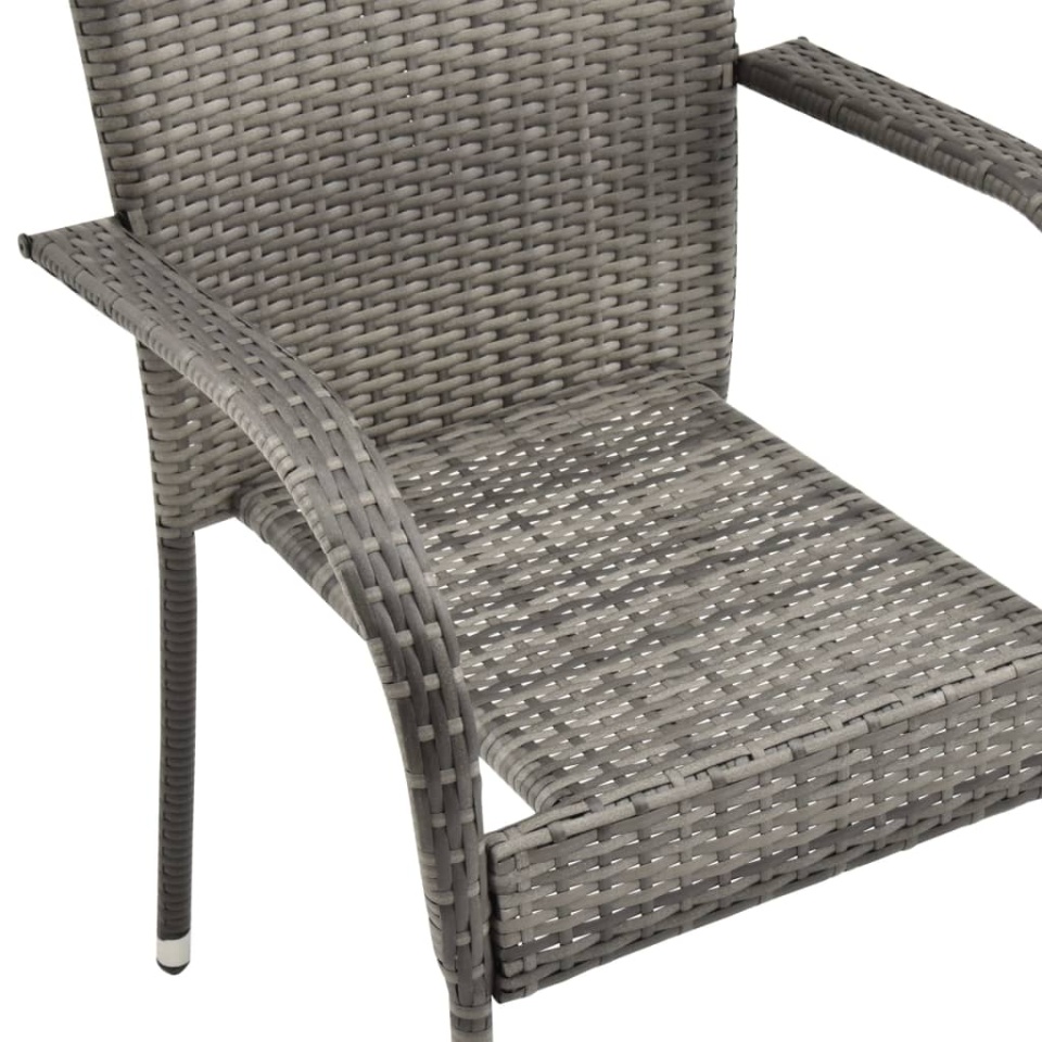 Set mobilier de grădină, 5 piese, gri, poliratan - 4 | YEO