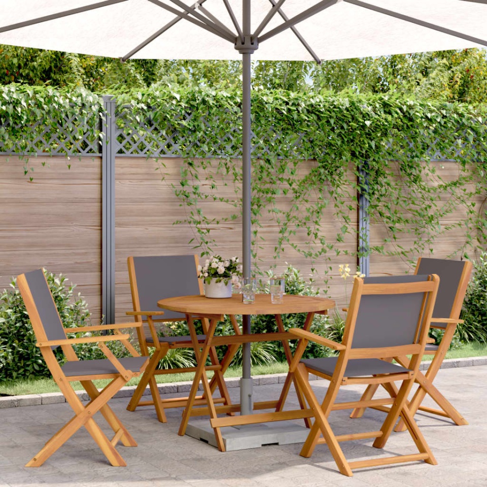 Set mobilier de grădină 5 piese textil antracit/lemn masiv
