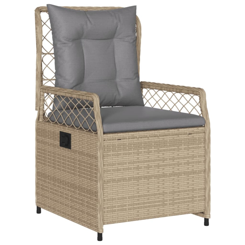 Set mobilier de grădină cu perne, 3 piese, bej, poliratan - 2 | YEO