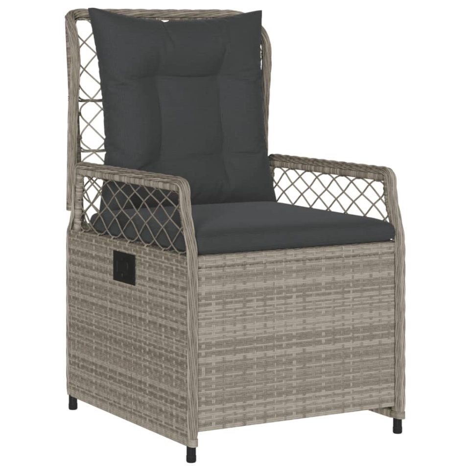 Set mobilier de grădină cu perne, 3 piese,gri deschis,poliratan - 2 | YEO