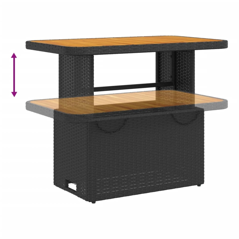 Set mobilier de grădină cu perne, 4 piese, negru, poliratan - 3 | YEO
