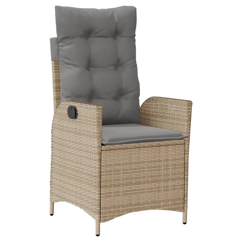 Set mobilier de grădină cu perne, 5 piese, bej, poliratan - 2 | YEO
