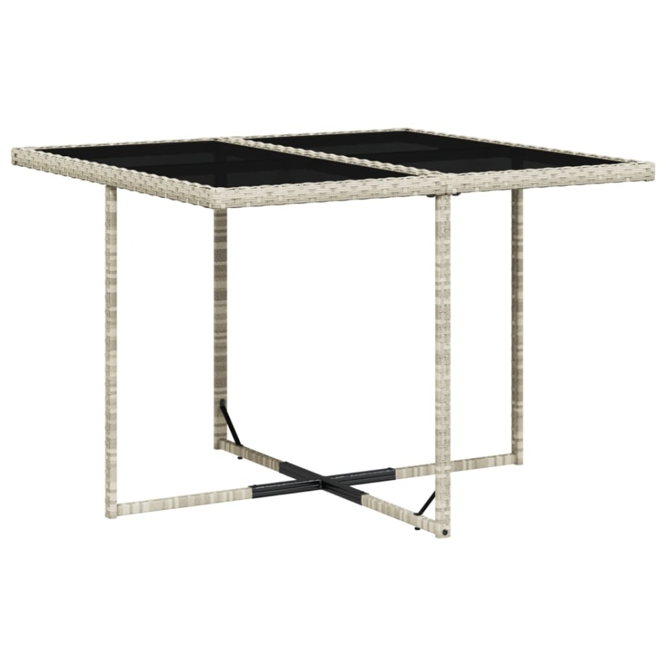 Set mobilier de grădină cu perne, 5 piese gri deschis poliratan - 3 | YEO