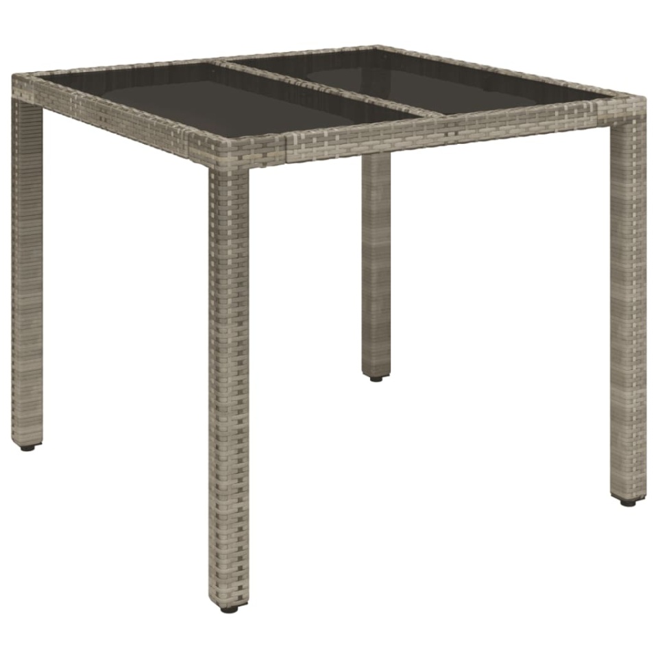 Set mobilier de grădină cu perne, 5 piese, gri, poliratan - 2 | YEO