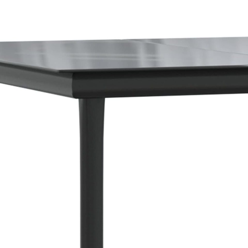 Set mobilier de grădină cu perne, 5 piese, negru, poliratan - 2 | YEO