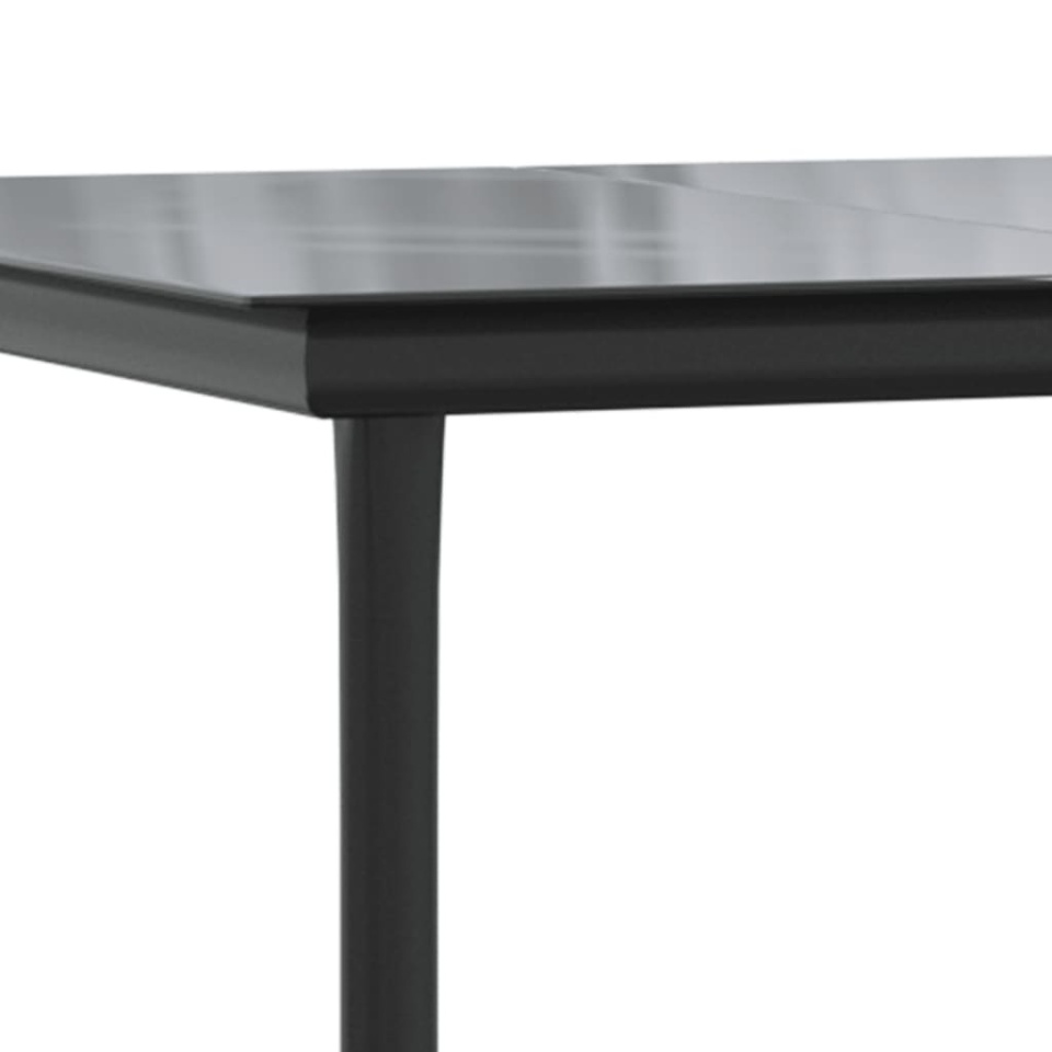 Set mobilier de grădină cu perne, 5 piese, negru, poliratan - 3 | YEO